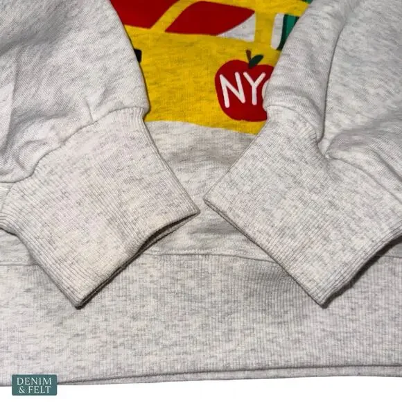 Parke NYC Apple Statue of Liberty Hoodie Grey S/M Rare Graphic Sweatshirt - Picture 12 of 13